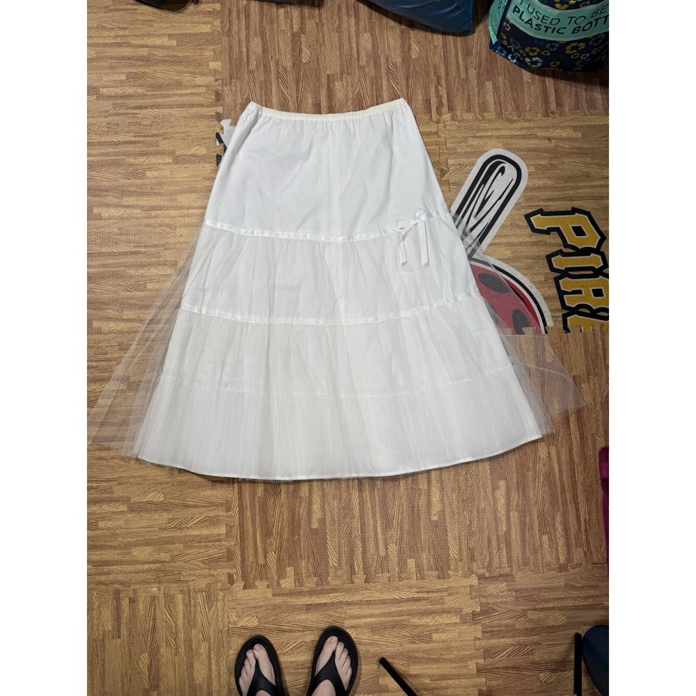 Vintage white petticoat Toile overlay‎  size 14